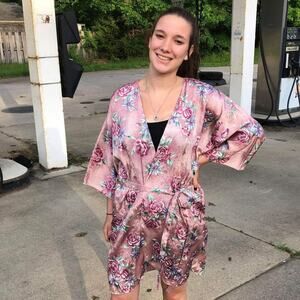 Vintage California Miss Floral Rose Robe Coquette Fairycore